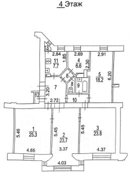 4-комн.кв., 124 м², этаж 4