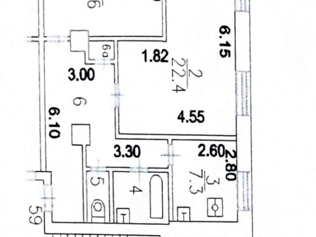 2-комн., 65,9 м², 5/5 этаж