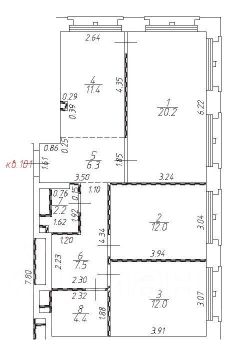 3-комн.кв., 76 м², этаж 3