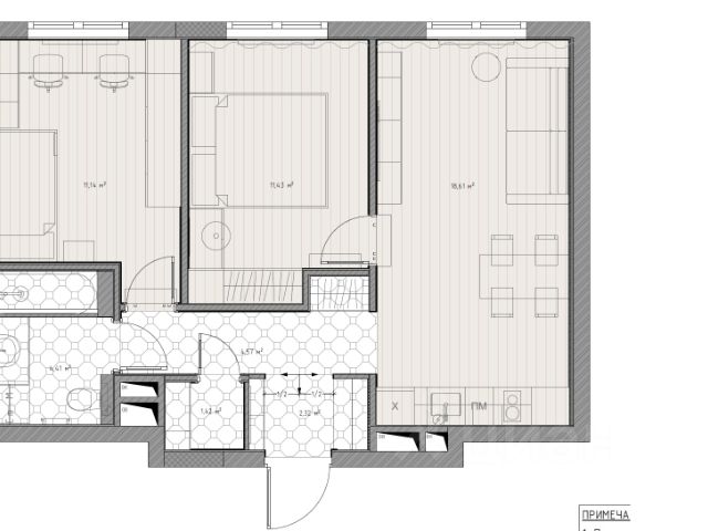 3-комн., 56 м², 4/6 этаж