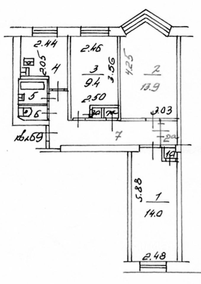 Продается3-комн.квартира,57,6м²