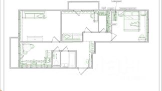3-комн.кв., 66 м², этаж 3
