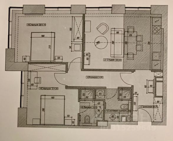 2-комн., 74,3 м², 12/36 этаж