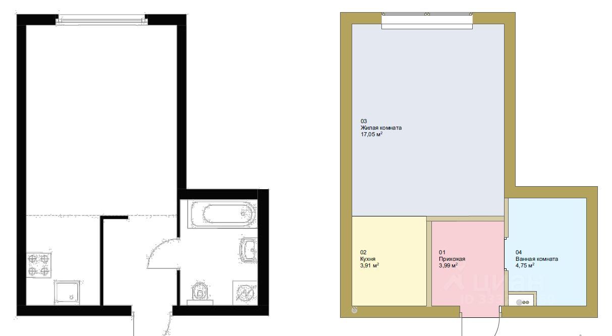 Квартира-студия, 29,3 м² — фото 8