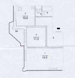 2-комн.кв., 61 м², этаж 6
