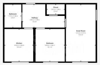 2-комн.кв., 57 м², этаж 8