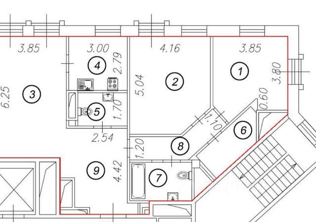 3-комн. апарт., 102,6 м², 3/9 этаж