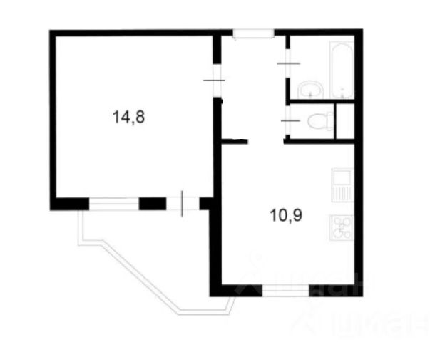 1-комн., 34,1 м², 12/12 этаж