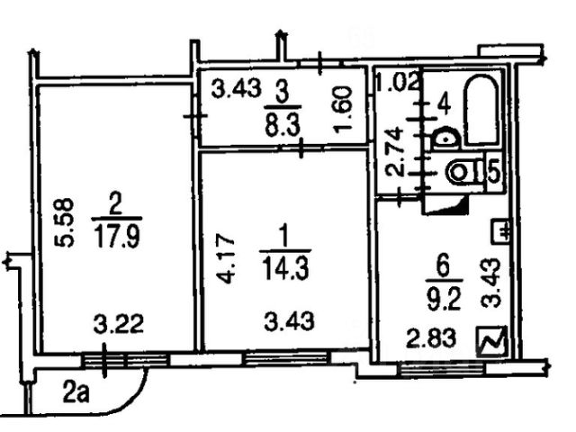 2-комн., 54,3 м², 14/16 этаж