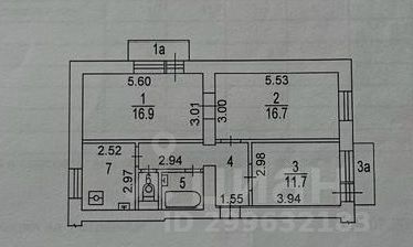 3-комн.кв., 66 м², этаж 5