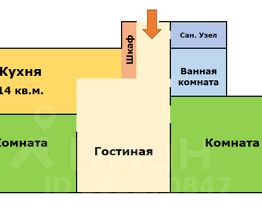 2-комн.кв., 67 м², этаж 2