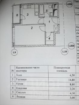 1-комн.кв., 35 м², этаж 3