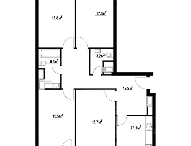 4-комн., 112,9 м², 10/24 этаж