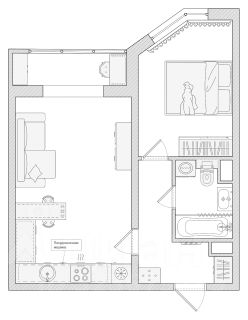 1-комн.кв., 38 м², этаж 14