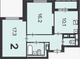 2-комн.кв., 58 м², этаж 5