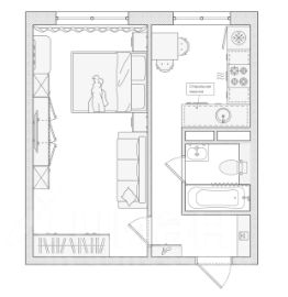 1-комн.кв., 32 м², этаж 3 1-комн.кв., 32 м², этаж 3