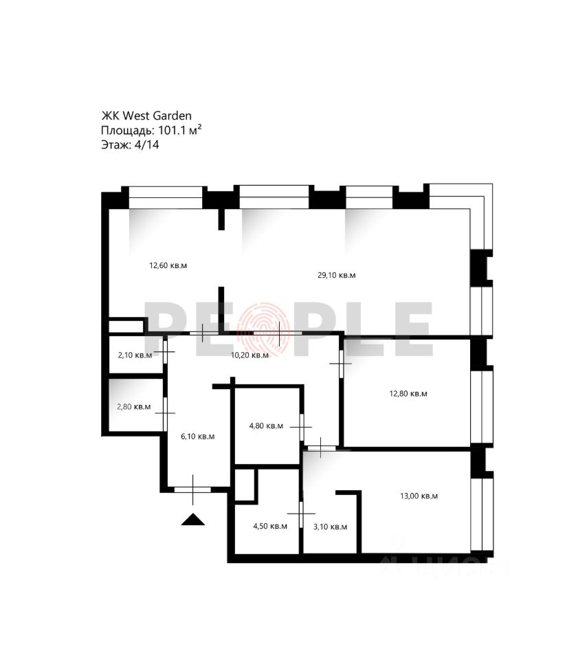 Продаю четырехкомнатную квартиру 101,1м² просп. Генерала Дорохова, 39к1Д,  Москва, м. Минская - база ЦИАН, объявление 296110373