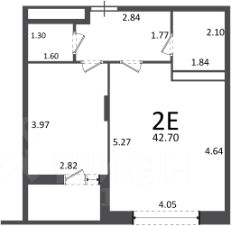 2-комн.кв., 43 м², этаж 16