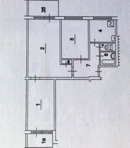 3-комн.кв., 60 м², этаж 2