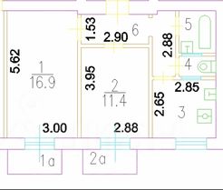 2-комн.кв., 48 м², этаж 4