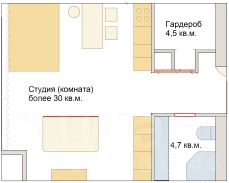 1-комн.апарт., 47 м², этаж 10