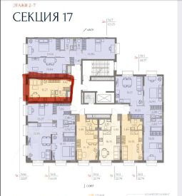 студия, 23 м², этаж 2