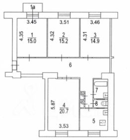 4-комн.кв., 103 м², этаж 4