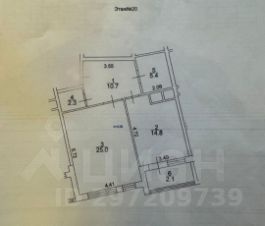 2-комн.кв., 60 м², этаж 20