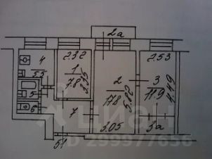 3-комн.кв., 55 м², этаж 6