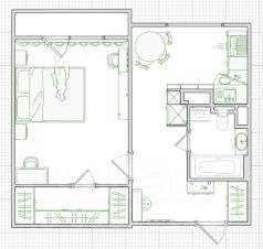 1-комн.кв., 40 м², этаж 15