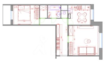 2-комн.кв., 54 м², этаж 7