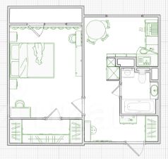 1-комн.кв., 39 м², этаж 16