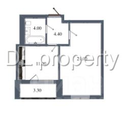 1-комн.кв., 40 м², этаж 11 1-комн.кв., 40 м², этаж 11