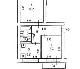 2-комн.кв., 43 м², этаж 7