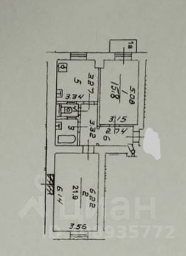 2-комн.кв., 63 м², этаж 6