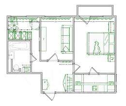 2-комн.кв., 41 м², этаж 2