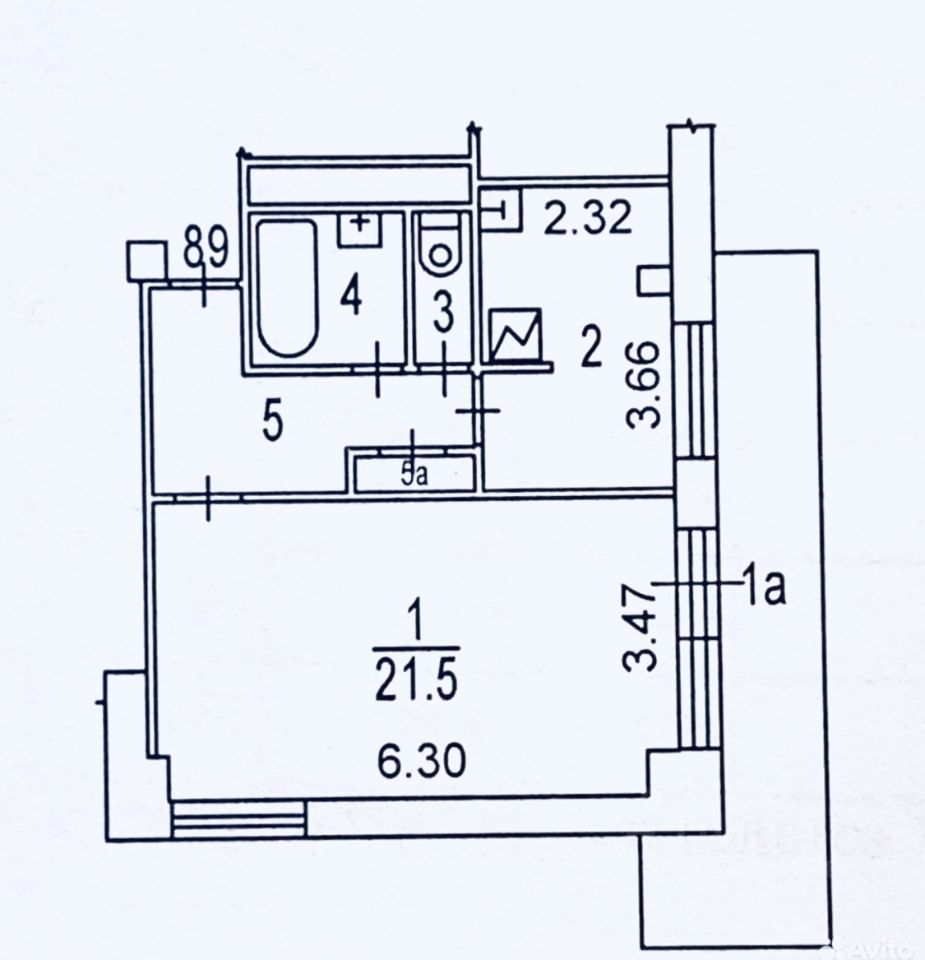 1-комнатная квартира, 42 м² — фото 4