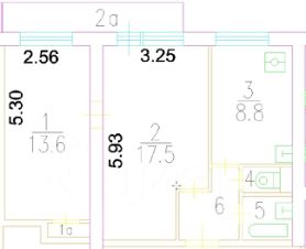 2-комн.кв., 47 м², этаж 8