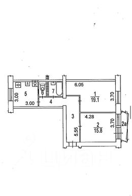 2-комн.кв., 60 м², этаж 9