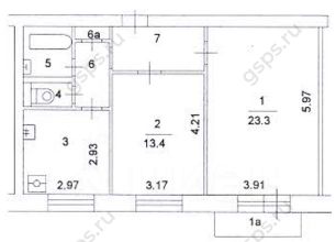 2-комн.кв., 58 м², этаж 7