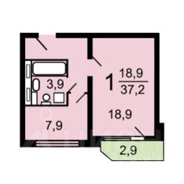 1-комн.кв., 38 м², этаж 8