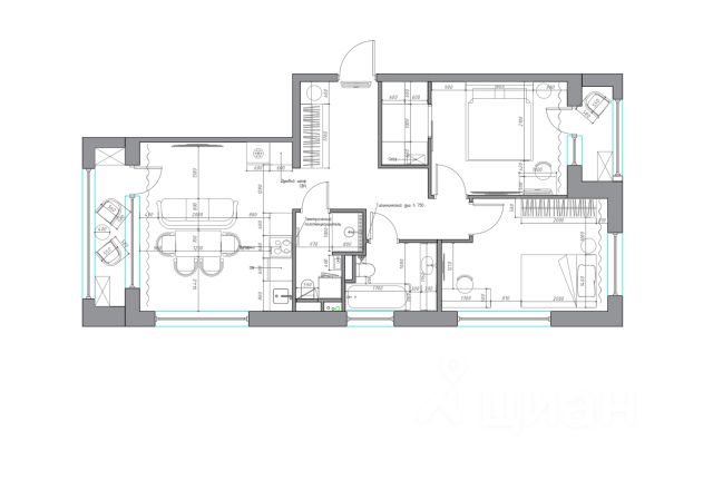 3-комн., 70 м², 9/11 этаж