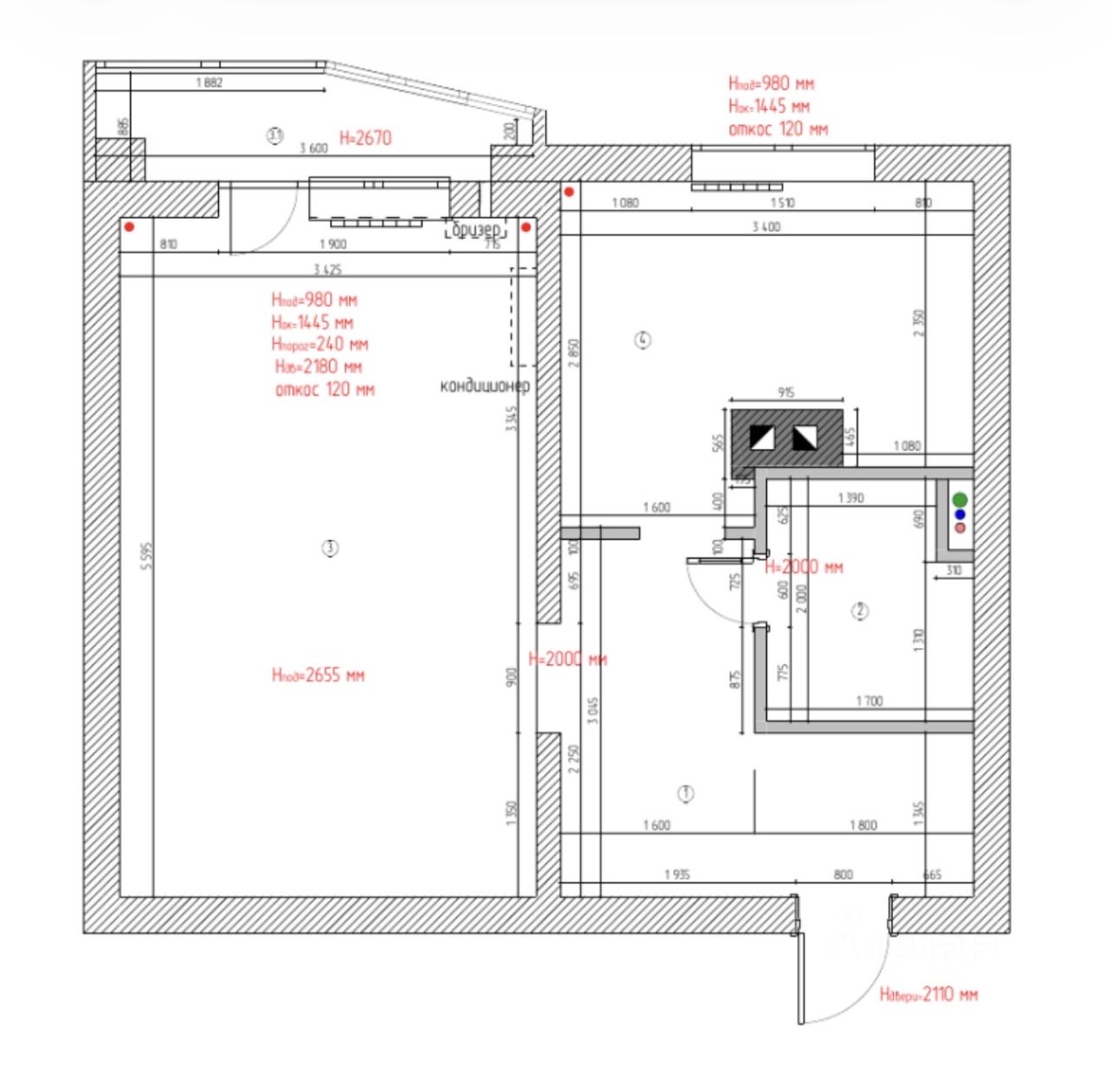 1-комнатная квартира, 38 м² — фото 8