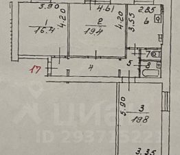 3-комн.кв., 82 м², этаж 5