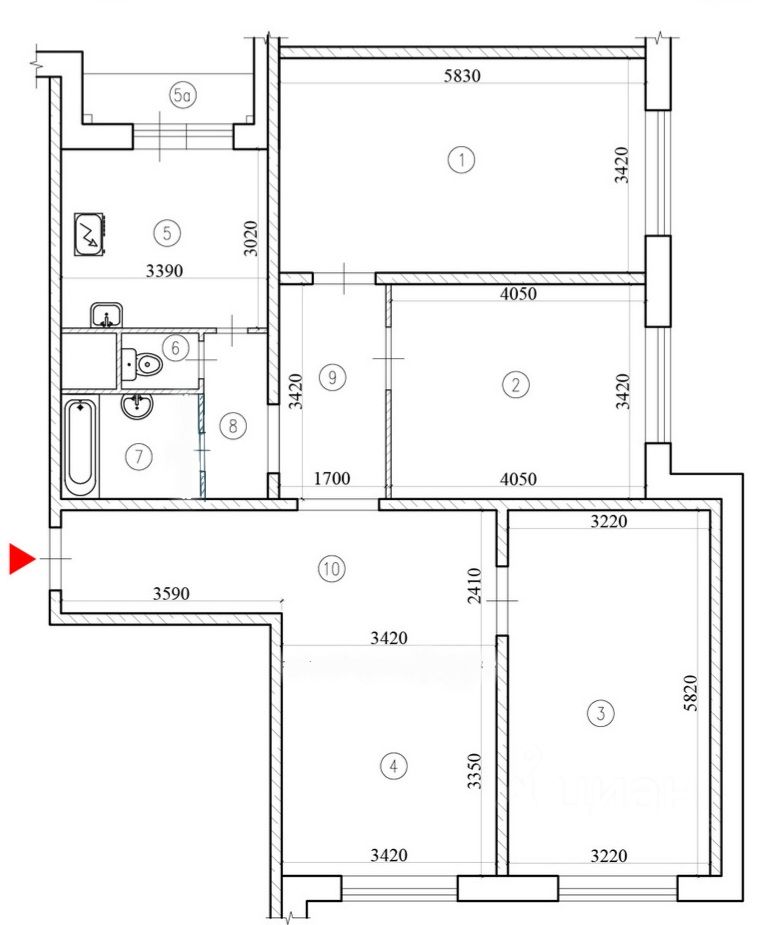 4-комнатная квартира, 103 м² — фото 1