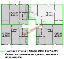 2-комн.кв., 43 м², этаж 3