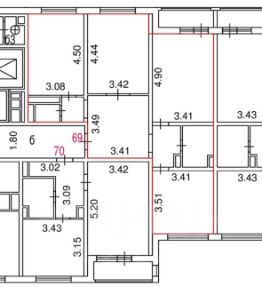 3-комн.кв., 80 м², этаж 3