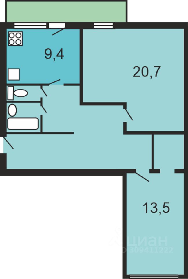 Продается2-комн.квартира,64м²