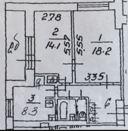 2-комн.кв., 53 м², этаж 7