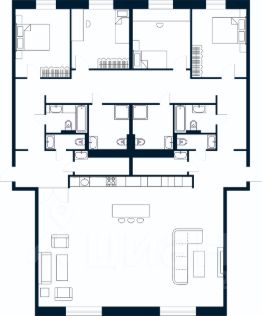 3-комн.кв., 111 м², этаж 3